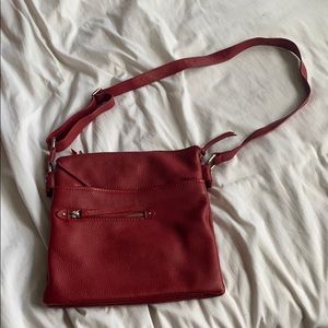 Cherry Red Leather Crossbody